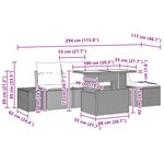 vidaXL Ensemble de Canapé de Jardin 6 Pièces avec Coussins Beige en Rotin Synthétique