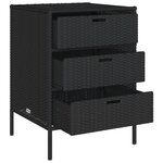 vidaXL Armoire de rangement de jardin noir 55x59x80 cm résine tressée