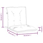 vidaXL Coussins de chaise à dossier bas lot de 2 beige mélangé tissu