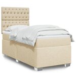 vidaXL Sommier à lattes de lit avec matelas Crème 80x200 cm Tissu