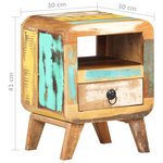 vidaXL Table de chevet 30x30x41 cm Bois de récupération massif