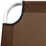 vidaXL Chaise longue pliable extra haute pour seniors Marron Aluminium
