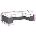 vidaXL Salon de jardin avec coussins 10 Pièces beige résine tressée