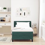 Lit Box Spring vidaXL avec Matelas Vert Foncé 90x200 cm Velours
