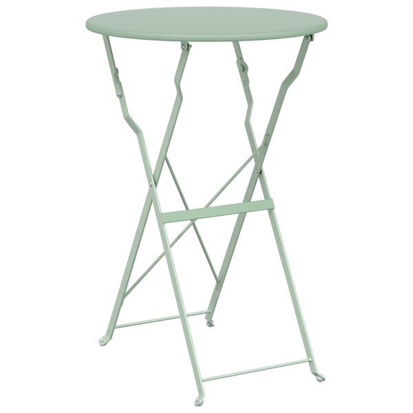 vidaXL Table de jardin pliante Vert clair Ø50x71 cm Acier