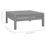 Salon de jardin meuble d'extérieur ensemble de mobilier 7 pièces bois de pin massif gris 02_0017408
