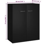 vidaXL Buffet noir 60x30x75 cm bois d'ingénierie