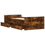 vidaXL Cadre de lit avec tiroirs chêne fumé 90x190 cm