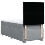 vidaXL Sommier à lattes de lit et matelas Gris clair 90x190 cm Tissu