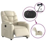 vidaXL Fauteuil inclinable électrique Crème Similicuir