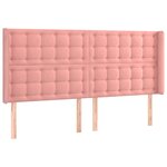 vidaXL Tête de lit avec oreilles Rose 163x16x118/128 cm Velours