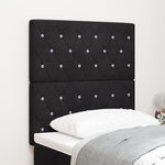 Tête de lit vidaXL noire capitonnée avec boutons en cristal 80 cm en velours