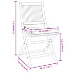 Chaises de jardin pliantes vidaXL avec coussin gris 2Pièces en bois d'acacia massif