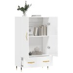 vidaXL Buffet haut blanc brillant 69 5x31x115 cm bois d'ingénierie