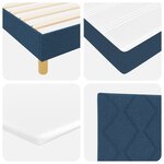 Lit Box Spring vidaXL avec Matelas - Bleu  140x190 cm  Tissu