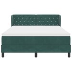 Lit à ressorts vidaXL avec matelas Vert foncé 140x190 cm Velours