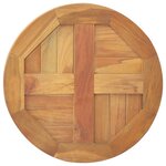 vidaXL Dessus de table Bois de teck solide Rond 2 5 cm 40 cm