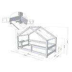 Lit cabane enfant LUCKY 120 x 190 gris