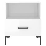vidaXL Tables de chevet 2 Pièces blanc brillant 40x35x47 5 cm