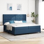 lit box spring vidaXL avec matelas et LED bleue 200x200 cm en tissu
