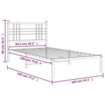 vidaXL Cadre de lit métal sans matelas avec tête de lit noir 100x190cm