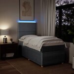 vidaXL Sommier à lattes de lit avec matelas Gris clair 90x200 cm Tissu