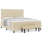 vidaXL Lit box spring avec Matelas & Banc Crème 180x200 cm Tissu