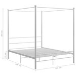 vidaXL Cadre de lit à baldaquin sans matelas blanc 160x200 cm métal