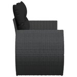 vidaXL Canapé de jardin avec coussins 2 places noir résine tressée