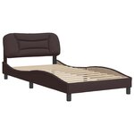 vidaXL Cadre de lit avec tête de lit Marron foncé 100x200 cm Tissu