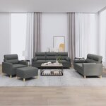 vidaXL Ensemble de canapés 4 Pièces coussins gris foncé tissu