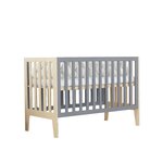 Lit bébé KIPPY 60 x 120 verni et gris
