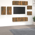 vidaXL Ensemble de meubles TV 8 Pièces Chêne fumé Bois d'ingénierie