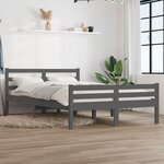 vidaXL Cadre de lit sans matelas gris bois massif 160x200 cm