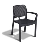 Lots de 6 Fauteuils monoblocs - empilables en résine de synthese  - imitation rotin tressé rond - ALLIBERT BY KETER - SAMANNA