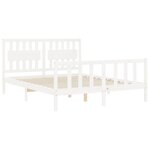 vidaXL Cadre de lit avec tête de lit blanc 160x200 cm bois massif