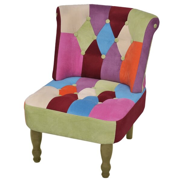 vidaXL Chaise en style français avec design de patchwork Tissu