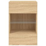 vidaXL Meubles TV muraux lumières LED 2 Pièces chêne sonoma 40x30x60 5 cm