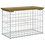 vidaXL Banc de jardin design gabion 63x31 5x42 cm bois de pin imprégné