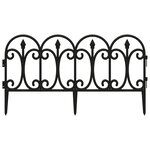 vidaXL Bordures de pelouse 17 Pièces Noir 10 m PP