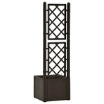 vidaXL Lit surélevé de jardin et treillis et système d'arrosage Moka