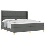 Lit Box Spring vidaXL avec Matelas Gris Foncé 200x200 cm Tissu