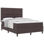 vidaXL Lit à ressorts avec matelas gris foncé 140x200 cm Tissu