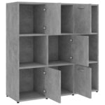 vidaXL Bibliothèque Gris béton 90x30x90 cm Bois d’ingénierie