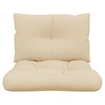 vidaXL Coussins de palette lot de 2 beige tissu