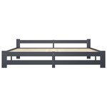 vidaXL Cadre de lit Gris foncé Bois de pin massif 200x200 cm