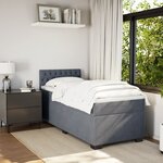 vidaXL Sommier à lattes de lit avec matelas Gris foncé 100x200 cm