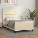 vidaXL Cadre de lit avec tête de lit Crème 80x200 cm Similicuir