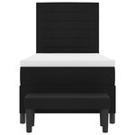 vidaXL Lit à ressorts avec matelas et banc noir 100x200 cm en tissu