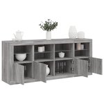vidaXL Buffet avec lumières LED sonoma gris 163x37x67 cm